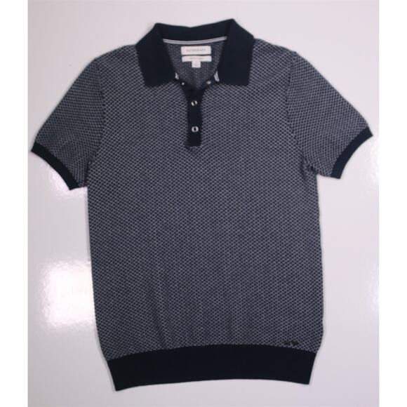 Marks & Spencer Other - Autograph by Marks & Spencer Navy Blue Knit Woven Jumper Polo Shirt Slim Small